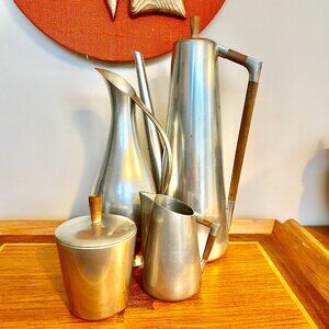 MCM Rare Vintage Pewter Coffee Tea Serving Set